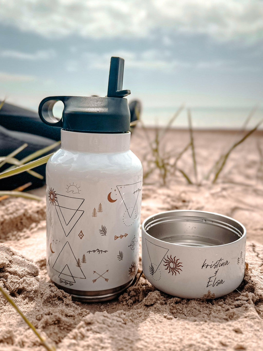 Personalised Water bottle with dog bowl attachment