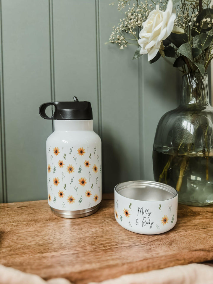 Personalised Water bottle with dog bowl attachment