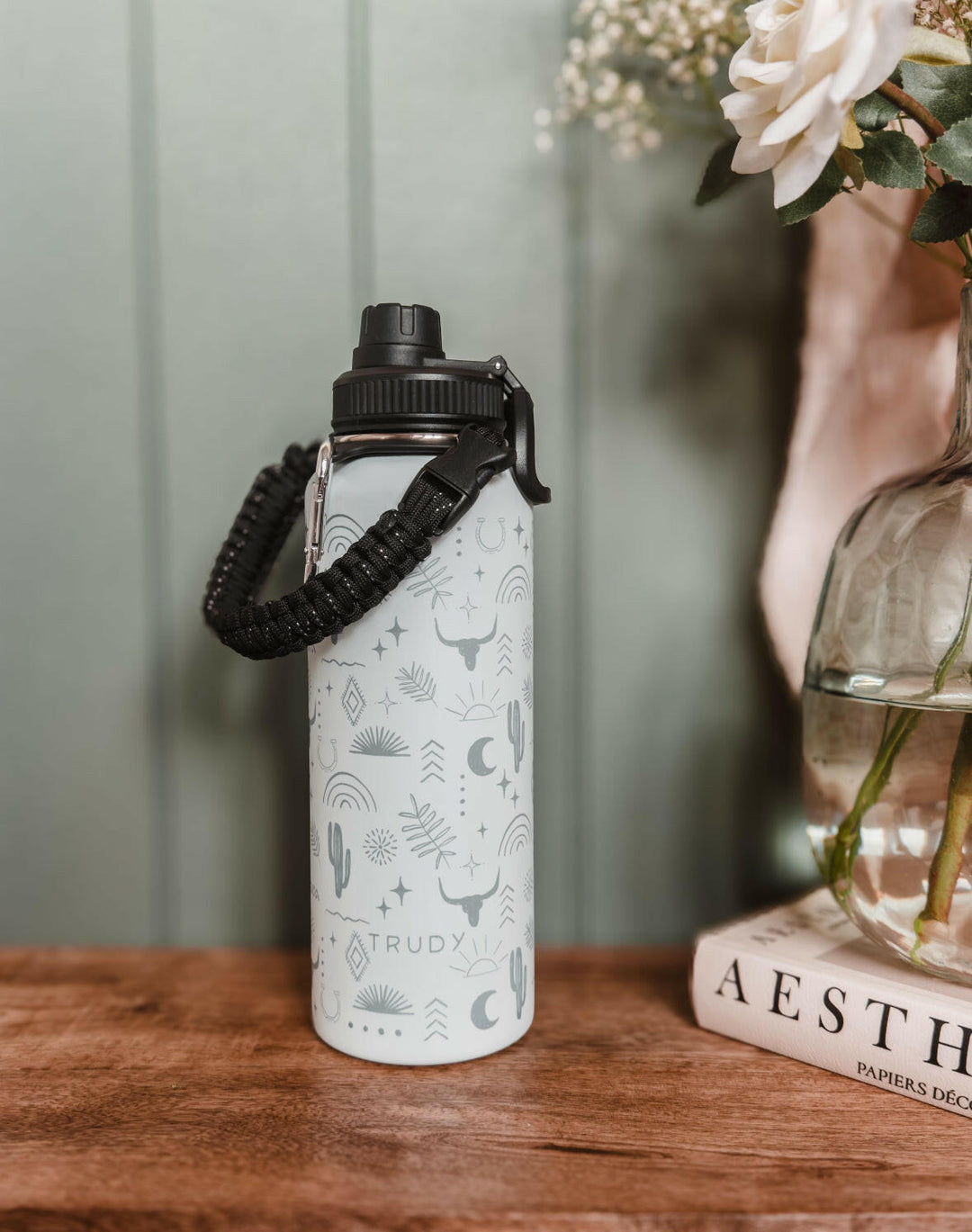 Western boho inspired 40oZ personalised water bottle